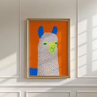 Colorful Mr Alpaca Wall Art, Modern Animal Print, Living Room Nursery Decor, Kids Room