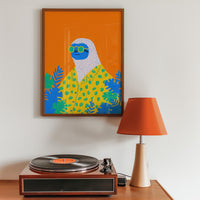 Colorful Mr Sloth Wall Art, Modern Animal Print, Living Room Nursery Decor, Kids Room