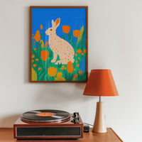 Colorful Rabbit Wall Art, Modern Animal Print, Living Room Nursery Decor, Kids Room Poster