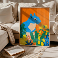 Colorful Squirrel Wall Art, Modern Animal Print, Living Room Nursery Decor, Kids Room Poster