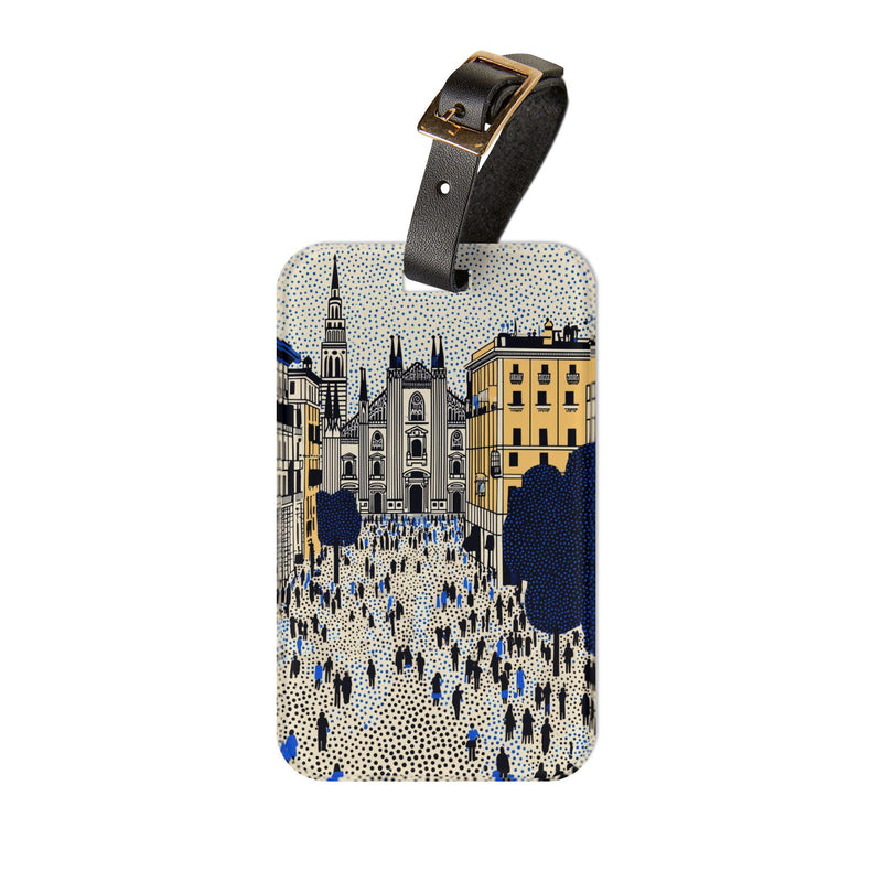 Milan Italy Luggage Tag | Unique Travel Gift for Suitcase Art Lovers Everywhere