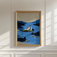 Scottish Highlands Wall Art, Eilean Donan Castle Pop Art Print, Scotland Landscape Travel Gift