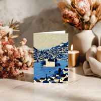 Annecy France Greeting Card, Scandinavian Style Minimal Travel Illustration Blank Card Art Gift