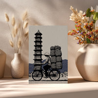 Hanoi Vietnam Greeting Card, Scandinavian Style Minimal Travel Illustration Blank Card Art Gift