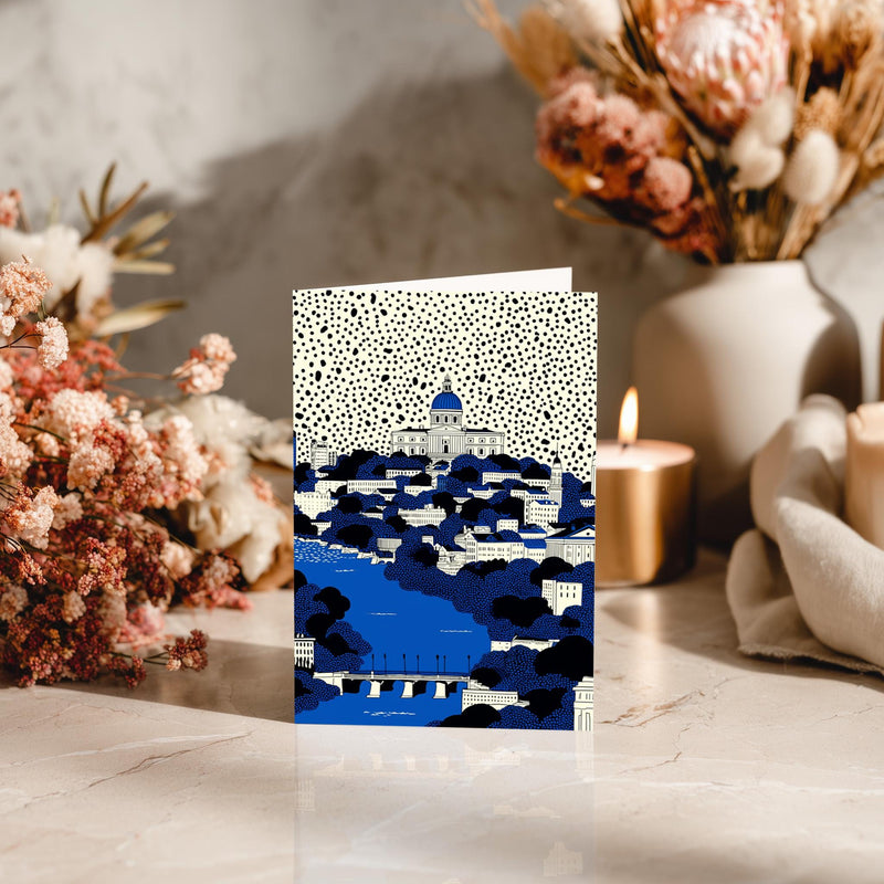 Charleston West Virginia Greeting Card, Scandinavian Style Minimal Travel Illustration Blank Card Art Gift