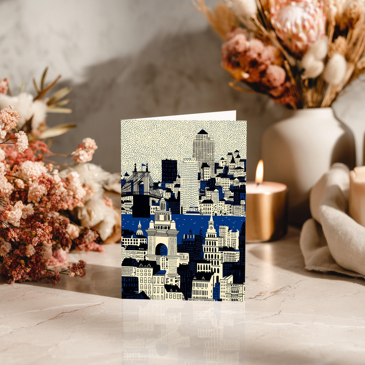 Cincinnati Ohio Greeting Card, Scandinavian Style Minimal Travel Illustration Blank Card Art Gift