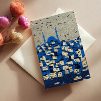 Istanbul Turkey Greeting Card, Scandinavian Style Blue Minimal Travel Illustration Blank Card Art Gift