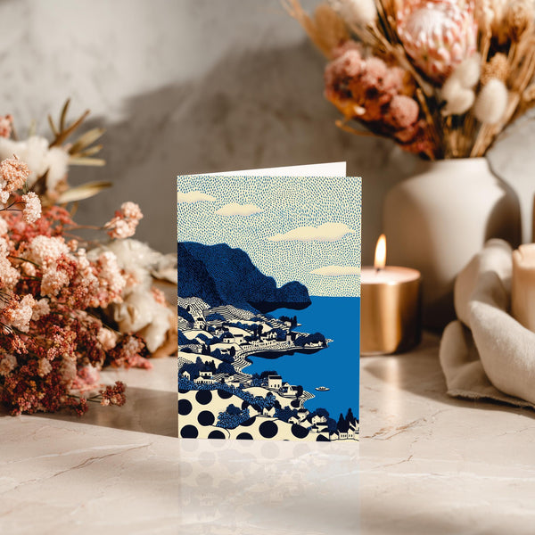 Sao Miguel Portugal Greeting Card, Scandinavian Style Minimal Travel Illustration Blank Card Art Gift