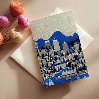 Vancouver Canada Greeting Card, Scandinavian Style Minimal Travel Illustration Blank Card Art Gift