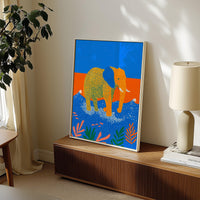 Colorful Elephant Wall Art, Modern Animal Print, Living Room Nursery Decor, Kids Room Poster
