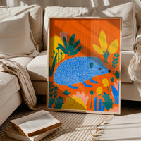 Colorful Hedgehog Wall Art, Modern Animal Print, Living Room Nursery Decor, Kids Room Poster