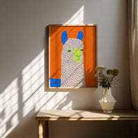 Colorful Mr Alpaca Wall Art, Modern Animal Print, Living Room Nursery Decor, Kids Room