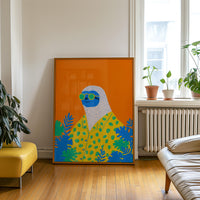 Colorful Mr Sloth Wall Art, Modern Animal Print, Living Room Nursery Decor, Kids Room