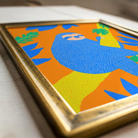 Colorful Sloth Wall Art, Modern Animal Print, Living Room Nursery Decor, Kids Room Poster