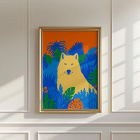 Colorful Wolf Wall Art, Modern Animal Print, Living Room Nursery Decor, Kids Room Poster
