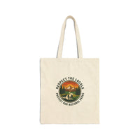 Respect the Locals patch, Canvas Tote | Protect Our National Parks, hiking camping eco-friendly