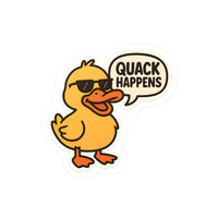 Quack Happens Duck Sticker, Kiss-cut Vinyl Decals, Funny Duck Sticker