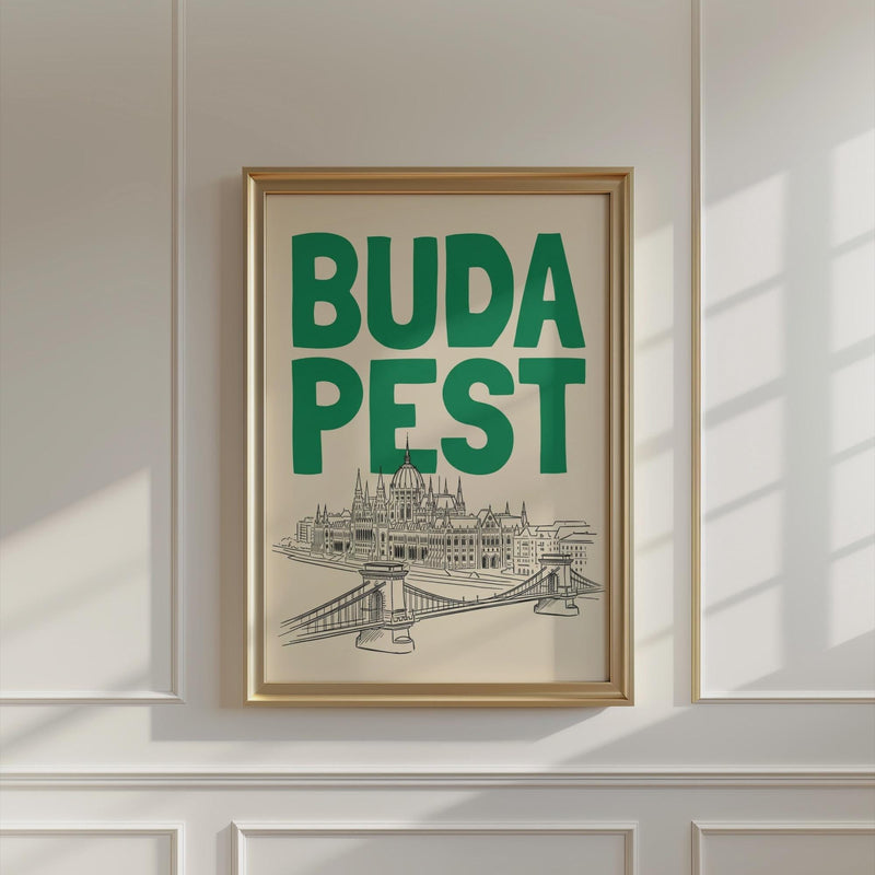 Budapest Wall Art, Framed Canvas Print, Parliament Line Art, Hungary Travel Decor