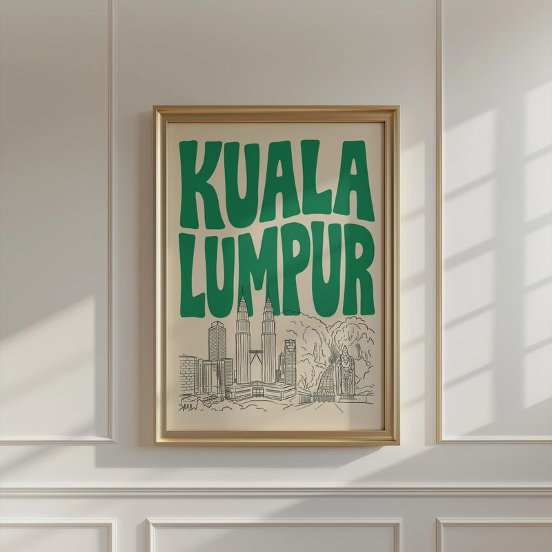 Kuala Lumpur Wall Minimalist Art, Framed Canvas Print, Malaysia Travel Decor