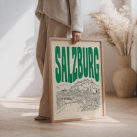 Salzburg Wall Art, Austria Travel Print, Framed Canvas Decor