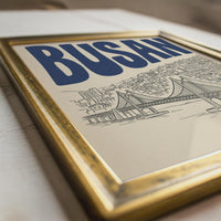 Busan South Korea Wall Art, Framed Canvas Travel Print, City Line Art Decor