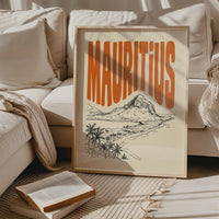 Mauritius Wall Art, Retro Travel Poster, Framed Canvas Beach Tropical Decor