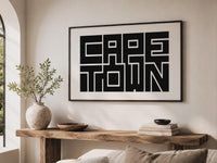 Cape Town Wall Art, Minimalist Typography Print, Framed Canvas Decor