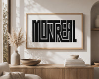 Montreal Wall Art, Minimalist City Typography Print, Framed Canvas Decor