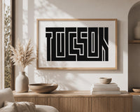 Tucson Wall Art, Minimalist City Typography Print, Framed Canvas Decor