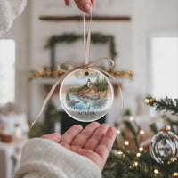 Acadia National Park Watercolor Custom Ornament, Christmas Maine Travel Gift