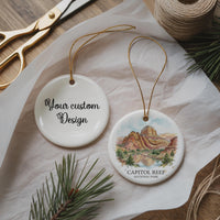 Capitol Reef National Park Watercolor Custom Ornament, Christmas Utah Travel Gift