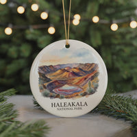 Haleakala National Park Watercolor Custom Ornament, Christmas Hawaii Travel Gift
