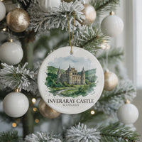 Inveraray Castle Watercolor Custom Ornament, Christmas Scotland Travel Gift