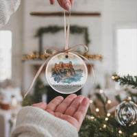 Tantallon Castle Watercolor Custom Ornament, Christmas Scotland Travel Gift