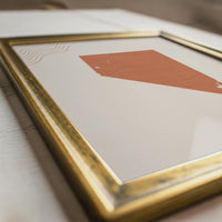 Nevada Map Wall Art, Boho Minimalist Terracotta Topographic Mid Century Print, Framed Canvas Decor