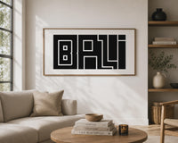 Bali Wall Art, Minimalist Typography Print, Framed Canvas Decor