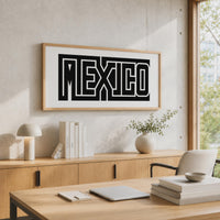 Mexico Wall Art, Minimalist Typography Print, Framed Canvas Decor
