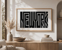 New York Wall Art, Minimalist Typography Print, Framed Canvas Decor