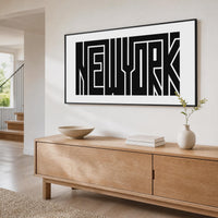 New York Wall Art, Minimalist Typography Print, Framed Canvas Decor