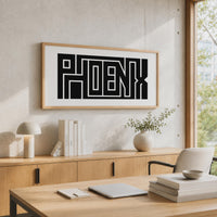 Phoenix Minimalist Wall Art, Bold Typography Framed Canvas Print