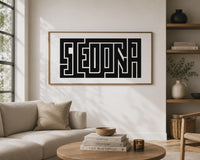 Sedona Wall Art, Minimalist Typography Print, Framed Canvas Decor