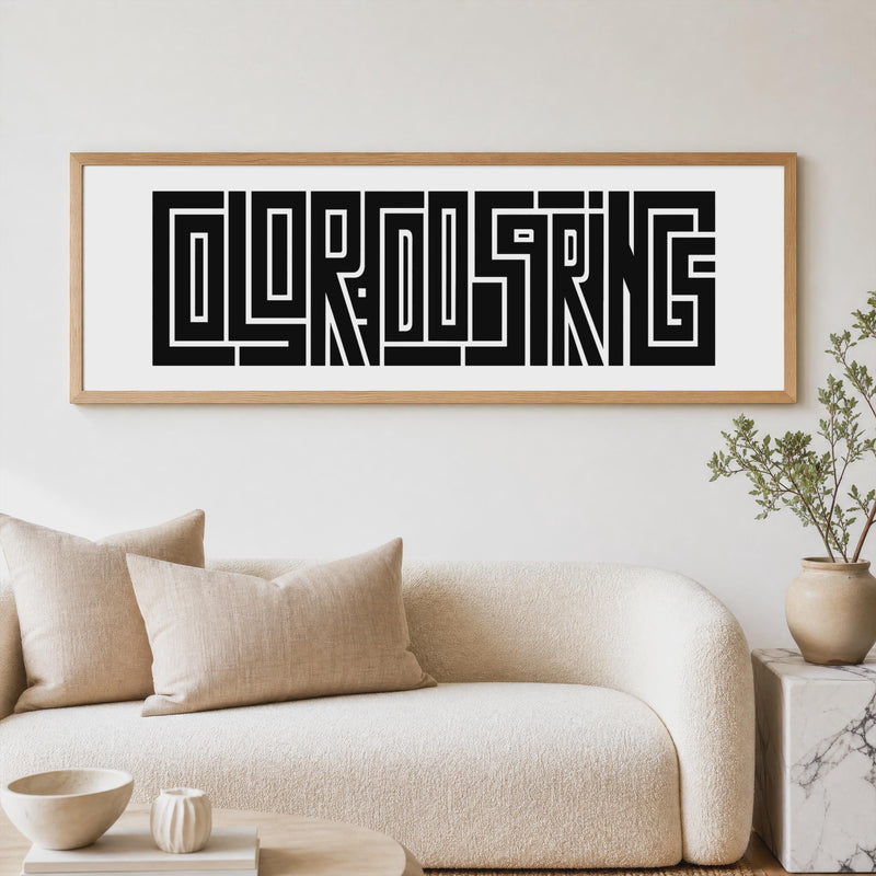 Colorado Springs Panoramic Wall Art, Typography Minimalist City Print, Home Decor