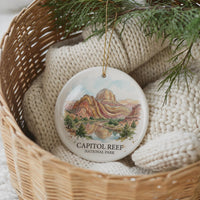 Capitol Reef National Park Watercolor Custom Ornament, Christmas Utah Travel Gift