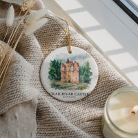 Craigievar Castle Watercolor Custom Ornament, Christmas Scotland Travel Gift