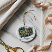 Dunstaffnage Castle Watercolor Custom Ornament, Christmas Scotland Travel Gift