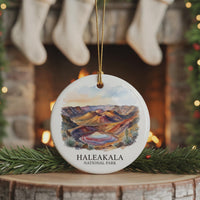 Haleakala National Park Watercolor Custom Ornament, Christmas Hawaii Travel Gift