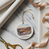 Haleakala National Park Watercolor Custom Ornament, Christmas Hawaii Travel Gift