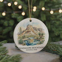 Guadalupe Mountains Watercolor Custom Ornament, Christmas National Park Travel Gift