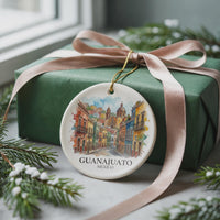 Guanajuato Watercolor Custom Ornament, Christmas Mexico Travel Gift