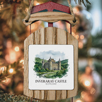 Inveraray Castle Watercolor Custom Ornament, Christmas Scotland Travel Gift